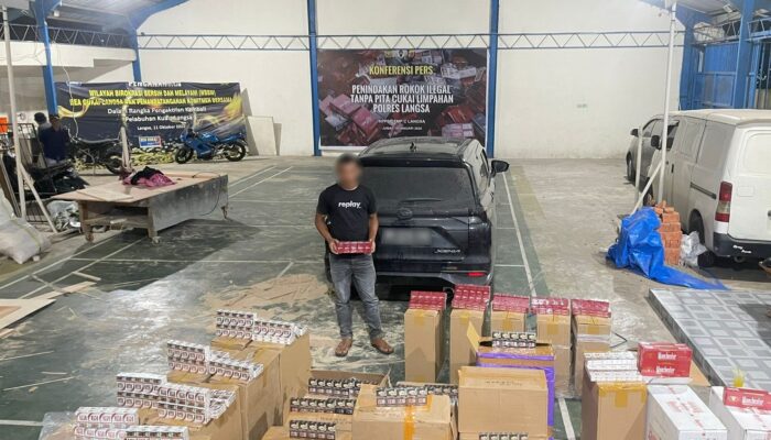 Bea Cukai Langsa Amankan Rokok Ilegal Ratusan Ribu Batang