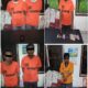 Keenam pelaku dan barang bukti.(Waspada/ist).