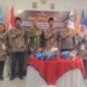 Ketua KPUD Deliserdang Syahrial Efendi, Sekda Deliserdang H Timur Tumanggor, Kapolresta Deliserdang Kombes Pol Raphael Cahya Shandy Priambodo dan lainnya saat berfoto bersama. (Waspada/Edward Limbong).