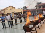 Polres Langkat Musnahkan Barang Bukti Ganja Dan Sabu