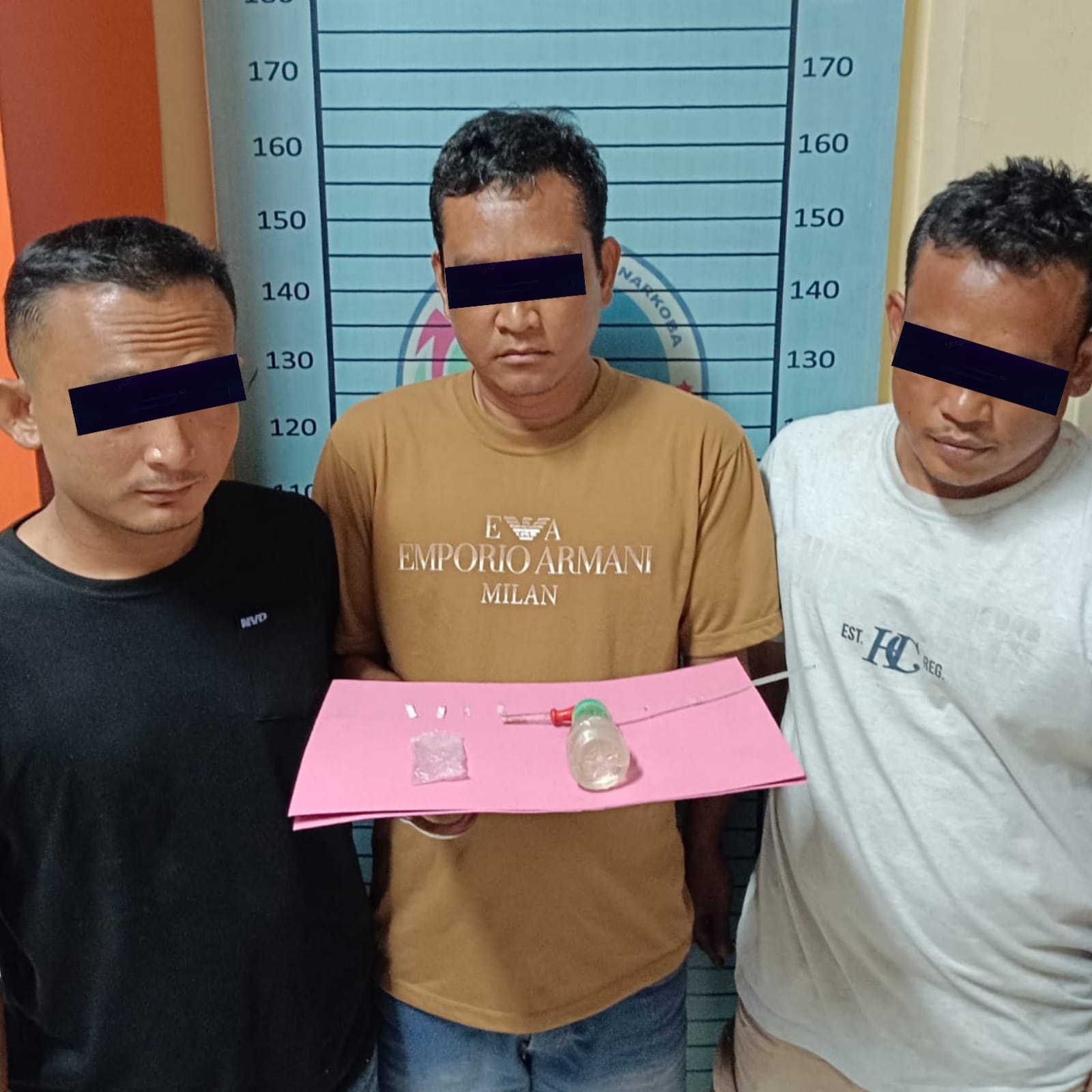2 pengedar, 1 pengguna narkotika jenis sabu diamankan di Polres Agara. Waspada/Seh Muhammad Amin
