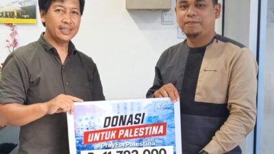 Jamaah Masjid Baiturrahman Peduli Palestina Donasi Rp11 Juta Melalui DD Waspada