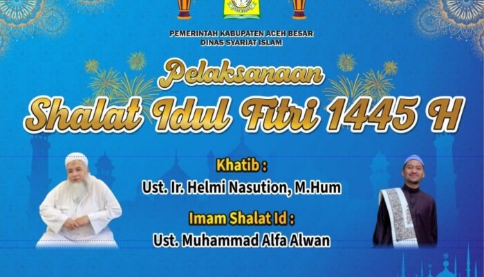 Ustadz Helmi Nasution Dari Sumut Khatib Shalat Idul Fitri Masjid Al-Munawwarah Jantho