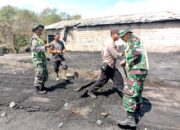 Dandim 0119/BM Kerahkan Prajurit Bersihkan Puing Paska Kebakaran Pesantren Nurussalam