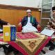 KETUA Bidang Fatwa H. Ahmad Sanusi Luqman dan Ketua Komisi Fatwa H. Muhammad Nasir dan Irwansyah saat bincang fatwa di MUI Sumatera Utara. Waspada/ist