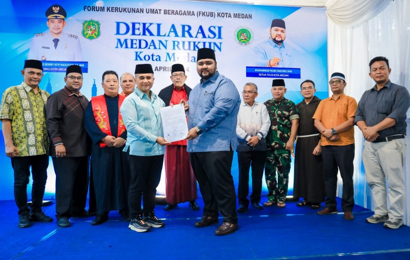 Bobby Nasution Apresiasi FKUB Dan Mejelis Agama Deklarasikan Medan Rukun