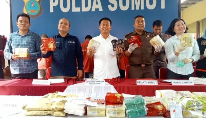 Poldasu Ungkap 19 Kasus Narkoba, Barang Bukti 38 Kg Sabu-sabu