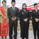 Wali Kota Susanti Dewayani (tiga kanan) pose bersama usai melantik Pj Sekda Pematangsiantar Junaedi Antonius Sitanggang (tiga kiri) di ruang serbaguna Pemko, Jl. Merdeka, Jumat (19/4) sore.(Waspada-Ist).