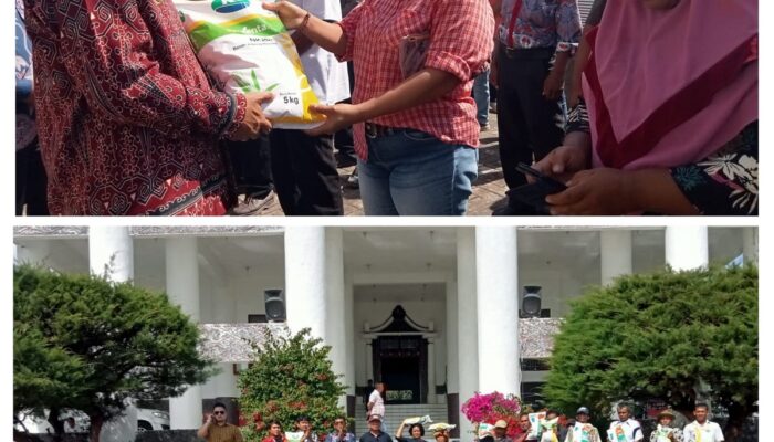 Bupati Toba Serahkan 34,5 Ton Bantuan Benih Jangung Jenis NK212 Kepada 280 Koptan