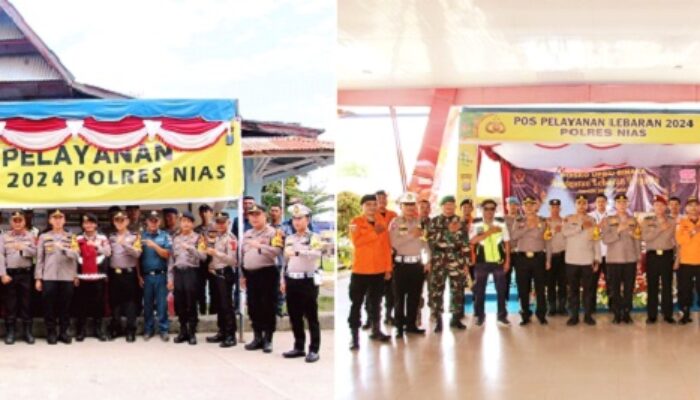 Kapolres Nias Tinjau Pos Pengamanan Hari Raya Idulfitri 