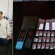 Mar alias Topo serta BT alias Braman dan barang bukti saat diamankan di kantor Sat Narkoba Polres Simalungun, Senin (29/4).(Waspada/ist).
