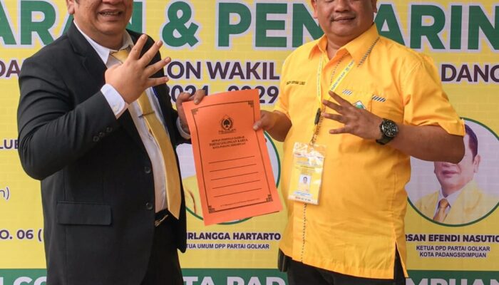 Lanjutkan, Irsan Nasution Mendaftar Balon Wali Kota Ke Golkar Sidimpuan