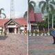 Pj Sekda Yusrizal ST saat membacakan amanat arahan Menteri Dalam Negeri pada upacara Peringatan Hari Otonomi Daerah XXVIII di Pemkab Agara. Waspada/Seh Muhammad Amin
