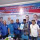 Amir Hamzah daftar bakal calon wali kota ke PAN Binjai dan diterima Ketua Tim Pilkada PAN Ardiansyah Putra. (Waspada/Ria Hamdani)