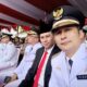 Pj Bupati Agara Syakir saat menghadiri Upacara Otda XXVIII di Surabaya. Waspada/Ist