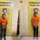 Dua tersangaka dengan barang buktinya kini diamankan di Sat Narkoba Polres Binjai. (Waspada/Ist).