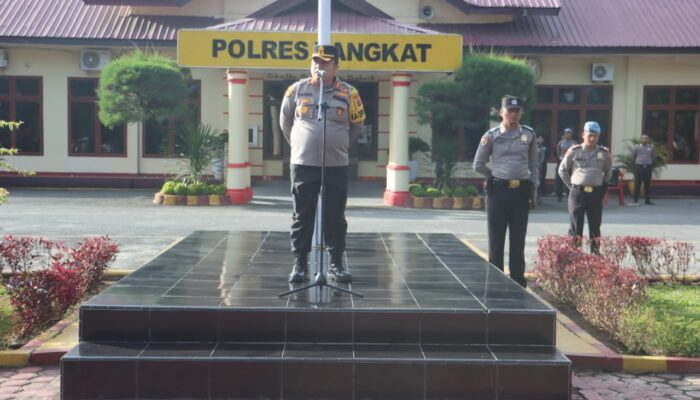 Polres Langkat Gelar Apel Siaga Jelang Penetapan Capres Dan Cawapres 