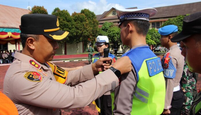 Polres Nias Laksanakan Apel Gelar Pasukan Ops Ketupat Toba 2024