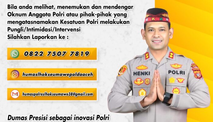 Kapolres Lhokseumawe Imbau Warga Laporkan Oknum Polisi Terlibat Pungli Dan Intimidasi