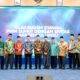 KETUA PP Muhammadiyah, Dr. K.H Sa'ad Ibrahim, MA , Ketua PWM Sumut Prof. Dr.H. Hasyimsyah Nasution, MA, Ketua PWA Sumut Dr. Nur Rahma Amini, M.Ag, Rektor UMSU Prof. Dr. Agussani, MAP, dan para pimpinan UMSU foto bersama. Waspada/Ist
