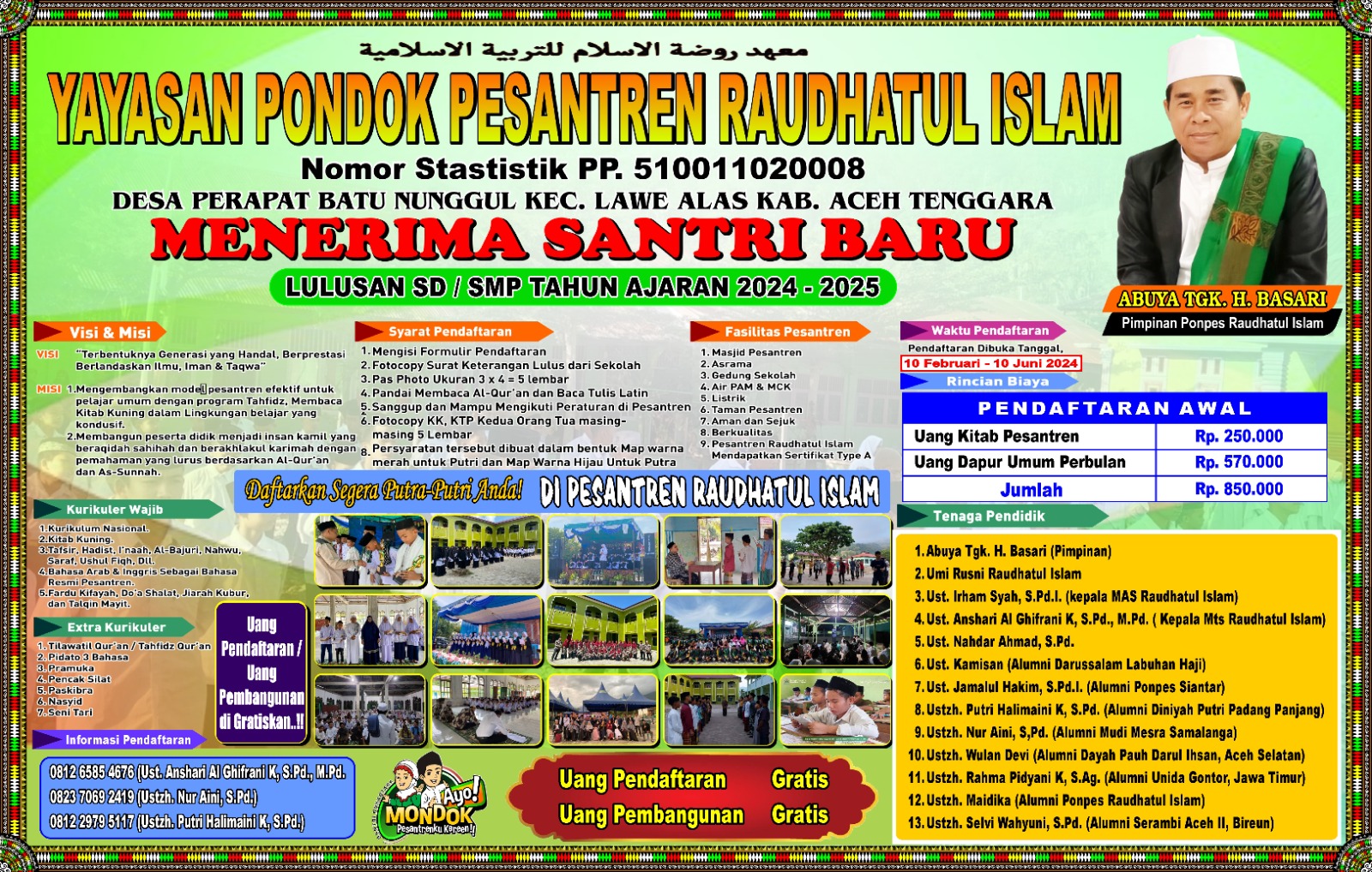 Yayasan Pondok Pesantren Raudhatul Islam Di Agara Terima Santri Baru