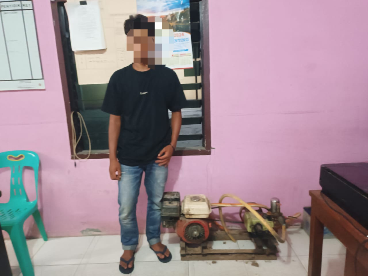 Polsek Perdagangan Tangkap Pencuri Mesin Air