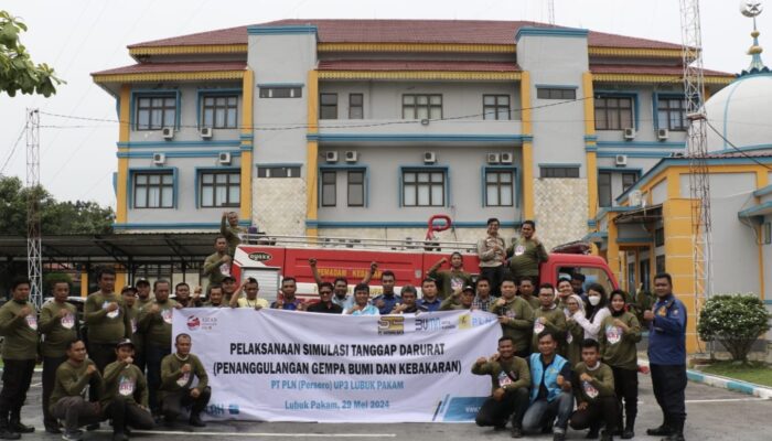 PLN Lubukpakam Gelar Latihan Tanggap Darurat Gempa Dan Kebakaran