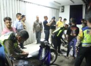 Polres Sergai menggelar patroli skala besar di beberapa titik warna tindakan kejahatan. Waspada/ist