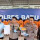 Kapolres Batubara AKBP Taufiq Hidayat Thayeb didampingi Wakapolres Kompol Imam Alriyuddin dan Kasat Narkoba AKP Fery Kusnadi memaparkan kasus narkoba dari Januari hingga Mei 2024. (Waspada/ist)