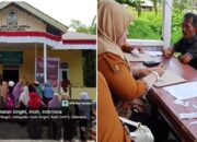 Tim GPM yang membuka stand di Kantor Desa Ujung Bawang Kecamatan Singkil, sedang melayani warga, Senin (13/5) kemarin. WASPADA/Ist