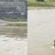 Seperti terlihat dalam gambar, warga saat melintasi jembatan Pantai Dona yang kian memprihatinkan. Waspada/Seh Muhammad Amin