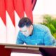 Direktur Utama BPJS Ketenagakerjaan Anggoro Eko Cahyo saat menandatangani komitmen dukungan terhadap GovTech Indonesia yang diberi nama aplikasi INA Digital, di Istana Negara, Jakarta, Senin (27/5).Waspada/dok.BPMI Setpres