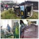 Bus pariwisata tabrak pejalan kaki mengakibatkan dua orang meninggal dunia dan dua orang luka parah di Jalinsum Lumban Julu, Kab.Toba. Waspada/Ist