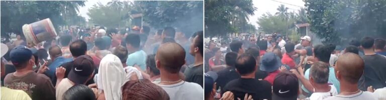 Awal kericuhan. Waspada/screenshot video warga