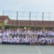 Danrem 022/PT Kolonel Inf Tagor Rio Pasaribu foto bersama dengan siswa/i SMP/SMA Kartika 1-4 Pematangsiantar, Senin (27/5).(Waspada/ist).
