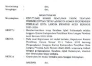 KPU RI Berhentikan Komisioner KIP Langsa Iqbal Suliansyah