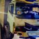Mobil angkutan barang Mitsubishi Colt Diesel BL 8854 DB yang menabrak Honda Vario di Jalan Medan - Banda Aceh, Rabu (1/5). Waspada/ist