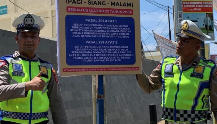 Pengendara Sepmor Di Banda Aceh Wajib Pakai Helm Depan Belakang, Ini Sanksi Bagi Pelanggar