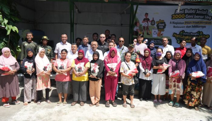 Bagikan 2000 Karung Beras Kepada Masyarakat Di Belawan, Pemko Medan Apresiasi Kepedulian EcoFriendly Board & Jestham