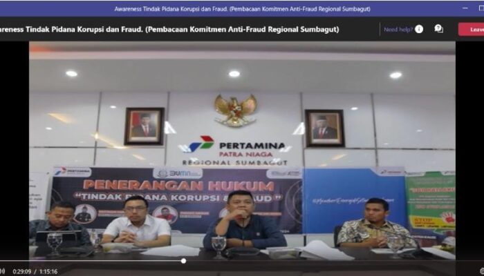 Pertamina Patra Niaga Regional Sumbagut Gelar Penyuluhan Awareness Tindak Pidana Korupsi dan Kecurangan