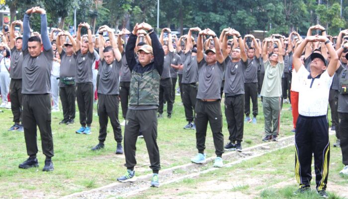 Korem 022/PT Gelar Jalan Santai Dan Senam Aerobik