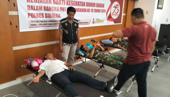 HUT Bhayangkara Ke-78, Polres Sibolga Donor Darah