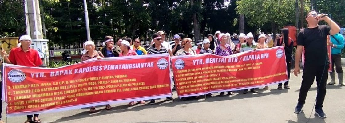 Warga Gurilla Bersatu Unras Tuntut Usut Mafia Tanah Pembangunan Jalan Tol P. Siantar