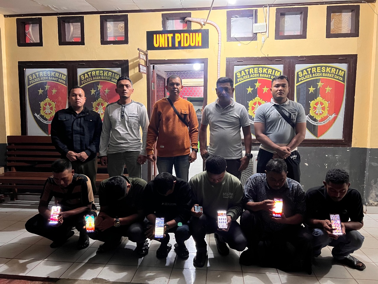 Dalam Semalam, Polres Abdya Amankan 7 pemain Judi Online
