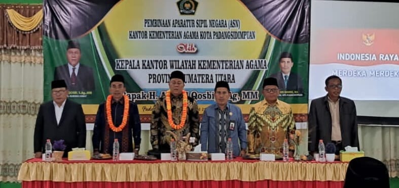 Kakanwil Kemenagsu Di MTsN 1 Padangsidimpuan, Bekerja Satu Komando