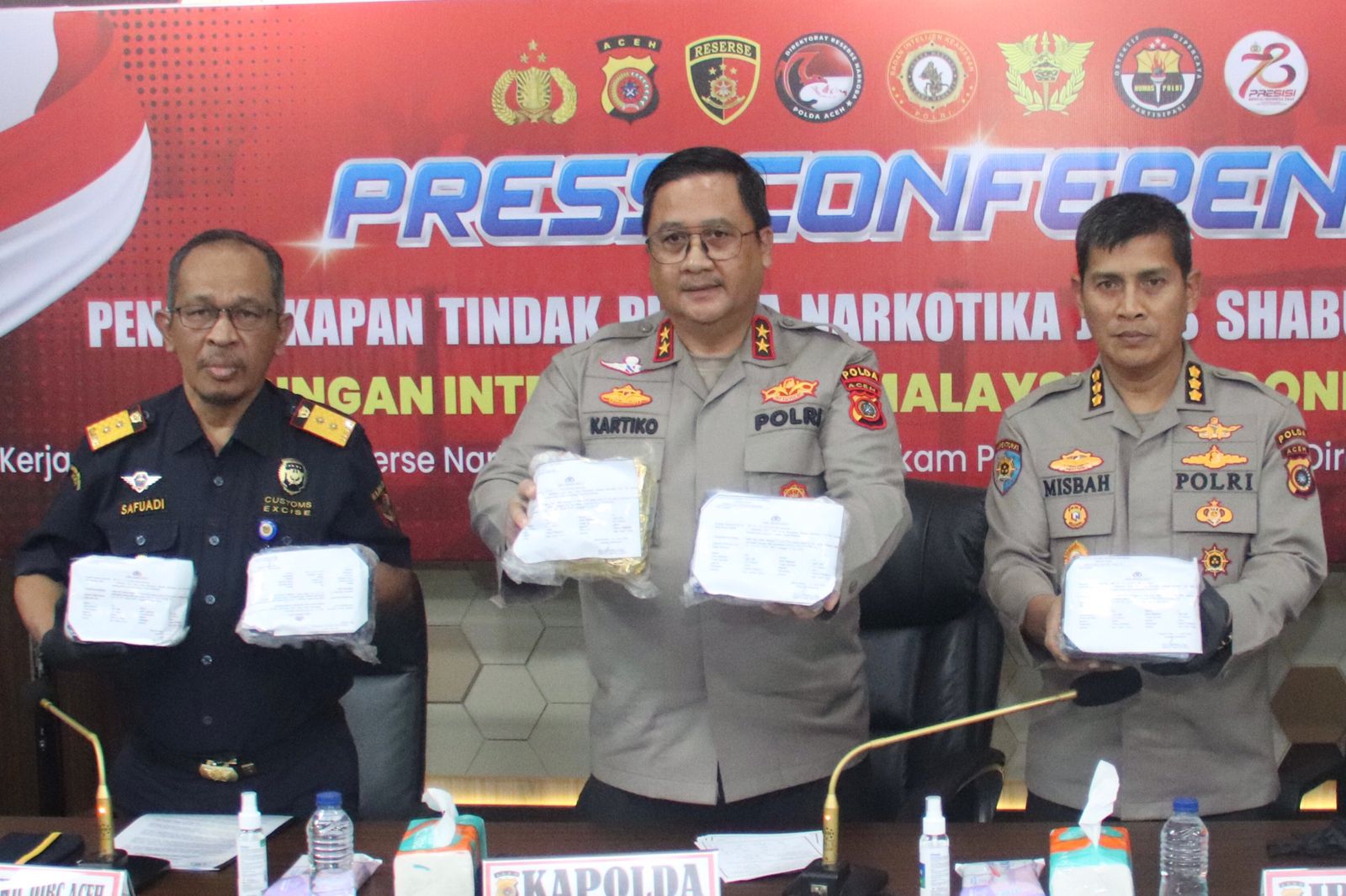 Polda Aceh Ungkap Kasus Sabu 180 Kg Jaringan Internasional