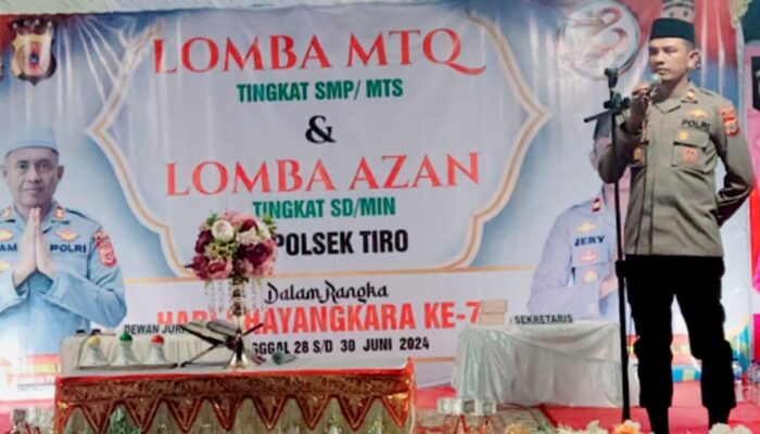 Semarakkan HUT Ke-78 Bhayangkara, Polsek Tiro Gelar Lomba MTQ