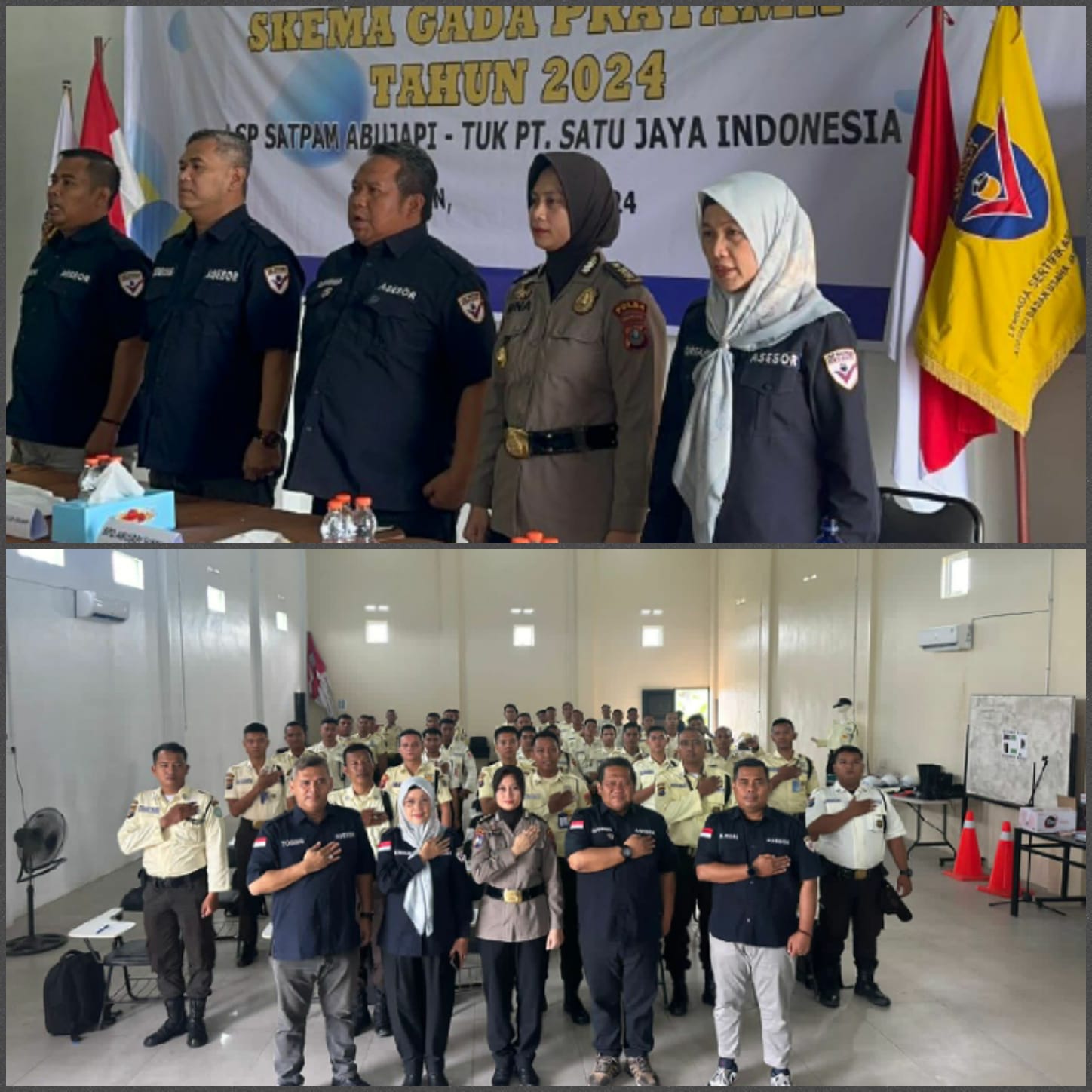 BPD Assosiasi Badan Usaha Jasa Pengamanan (ABUJAPI) Sumut menyelenggarakan Uji Kompetensi BNSP Gada Pratama di Pusdiklat PT. Satu Jaya Indonesia, Medan, Jumat (21/6). Waspada/Ist.