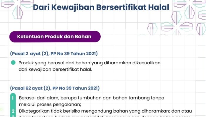 3 Bahan Ini Tak Perlu Sertifikasi Halal, Simak!