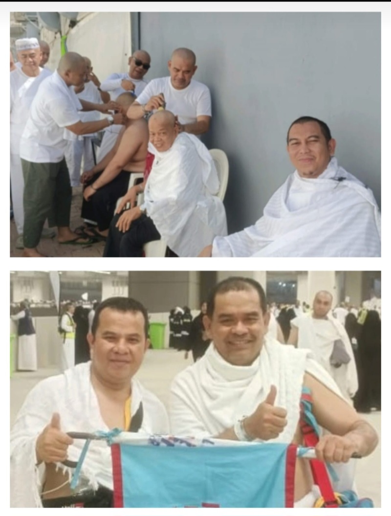 Kloter 25 KNO Buka Jasa Pangkas Rambut Gratis Untuk Jamaah Haji